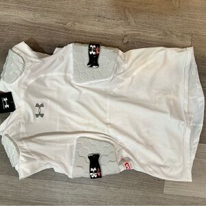 Under Armour White Protective 5 pad  Sports Shirt Youth L football undershirt